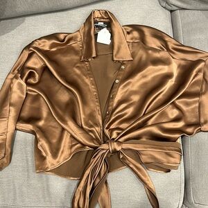 Retrofete Brown Silky Top